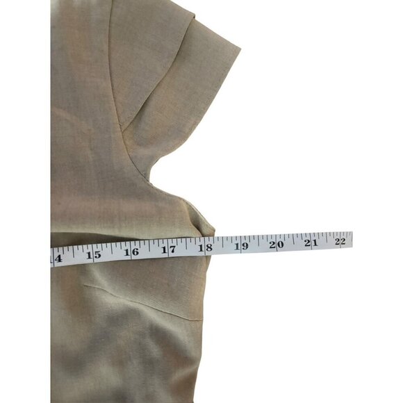 Tahari Arthur S. Levine Women's Cowl Neck Casual Tan Dress - Picture 4 of 7